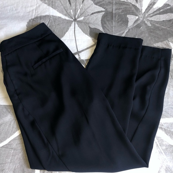 Zara Navy Blue Trousers with Twist Tie - Picture 5 of 8